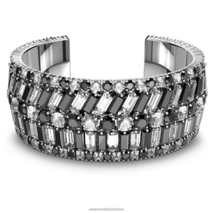 hyperbola manžeta zmiešané strihy, čierne, rhodiované B8ZNT626 Swarovski šperky