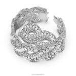 hyperbola náramok zmiešané strihy, vlnité, biele, rhodiované B8ZNT583 Swarovski šperky - Image 3