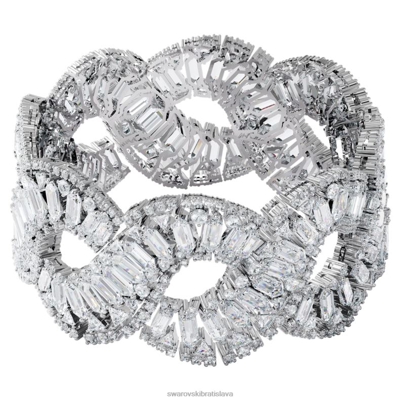 hyperbola_naramok_zmiesane_strihy_vlnite_biele_rhodiovane_b8znt583_swarovski_sperky.jpg hyperbola náramok zmiešané strihy, vlnité, biele, rhodiované B8ZNT583 Swarovski šperky - Image 1