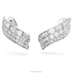 hyperbola náušnice uhlíkovo neutrálny oxid zirkoničitý, zmiešané rezy, biely, rhodiovaný B8ZNT973 Swarovski šperky - Image 3