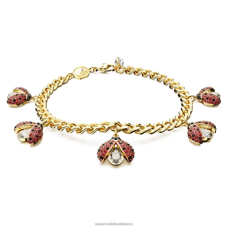 idylicky_naramok_lienka_cervena_pozlatena_b8znt459_swarovski_sperky.jpg idylický náramok lienka, červená, pozlátená B8ZNT459 Swarovski šperky - Image 1