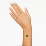idylický náramok zmiešané strihy, ďatelina, zelená, pozlátená B8ZNT458 Swarovski šperky - Image 2
