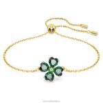 idylický náramok zmiešané strihy, ďatelina, zelená, pozlátená B8ZNT458 Swarovski šperky