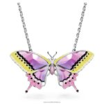 idylický prívesok a brošňa motýľ, viacfarebný, rhodiovaný B8ZNT332 Swarovski šperky