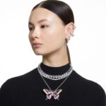 idylický prívesok a brošňa motýľ, viacfarebný, rhodiovaný B8ZNT332 Swarovski šperky - Image 6