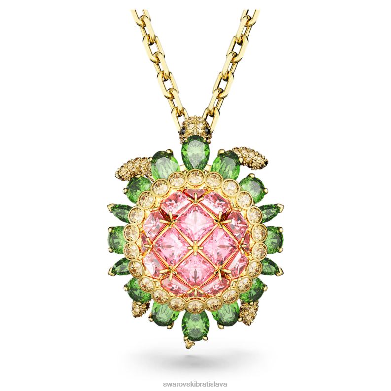 idylicky_privesok_korytnacka_viacfarebna_pozlatena_b8znt165_swarovski_sperky.jpg idylický prívesok korytnačka, viacfarebná, pozlátená B8ZNT165 Swarovski šperky - Image 1