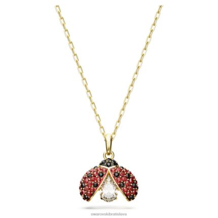 idylický prívesok lienka, červená, pozlátená B8ZNT277 Swarovski šperky