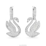 ikonické labutie náušnice labuť, biela, rhodiovaná B8ZNT810 Swarovski šperky - Image 3