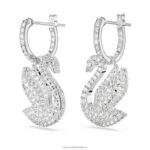 ikonické labutie náušnice labuť, biela, rhodiovaná B8ZNT810 Swarovski šperky - Image 4
