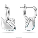 ikonické labutie náušnice labuť, modrá, rhodiovaná B8ZNT783 Swarovski šperky - Image 4