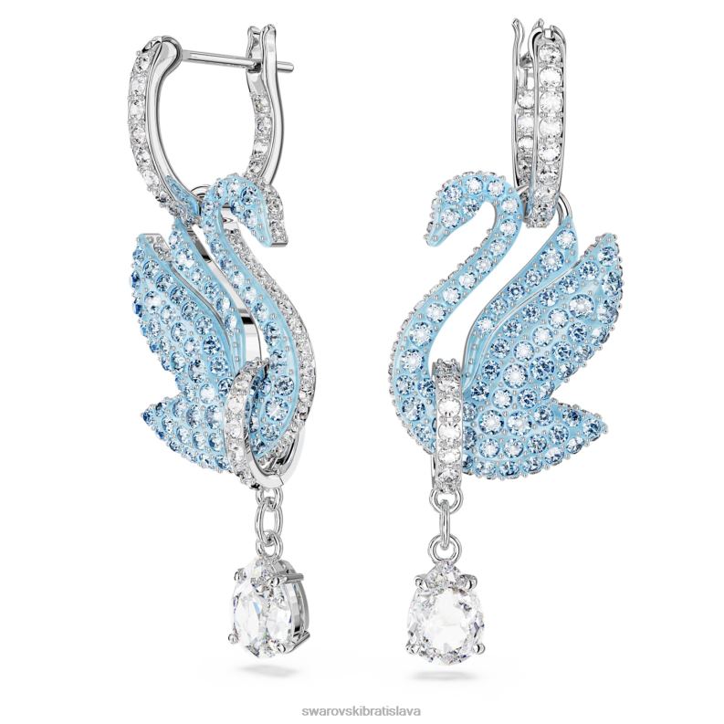 ikonicke_labutie_nausnice_labut_modra_rhodiovana_b8znt835_swarovski_sperky.jpg ikonické labutie náušnice labuť, modrá, rhodiovaná B8ZNT835 Swarovski šperky - Image 1