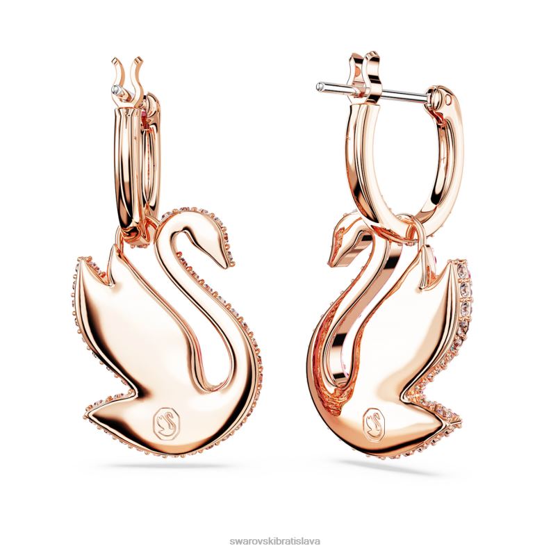ikonické labutie náušnice labuť, ružové, pozlátené ružovým zlatom B8ZNT812 Swarovski šperky - Image 5