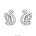ikonické napichovacie náušnice labute labuť, biela, rhodiovaná B8ZNT707 Swarovski šperky