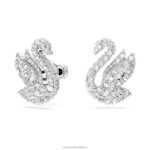 ikonické napichovacie náušnice labute labuť, biela, rhodiovaná B8ZNT707 Swarovski šperky - Image 3