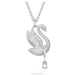 ikonický labutí náhrdelník labuť, biela, rhodiovaná B8ZNT269 Swarovski šperky