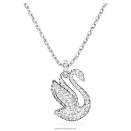 ikonický prívesok labuť labuť, biela, rhodiovaná B8ZNT233 Swarovski šperky