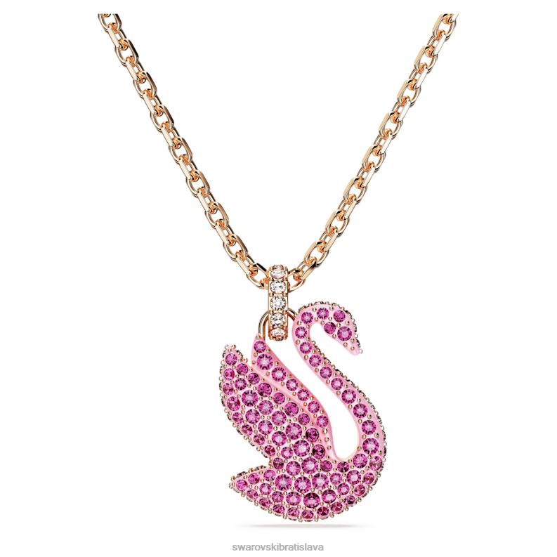 ikonický prívesok labuť labuť, ružové, pozlátené ružovým zlatom B8ZNT240 Swarovski šperky - Image 1