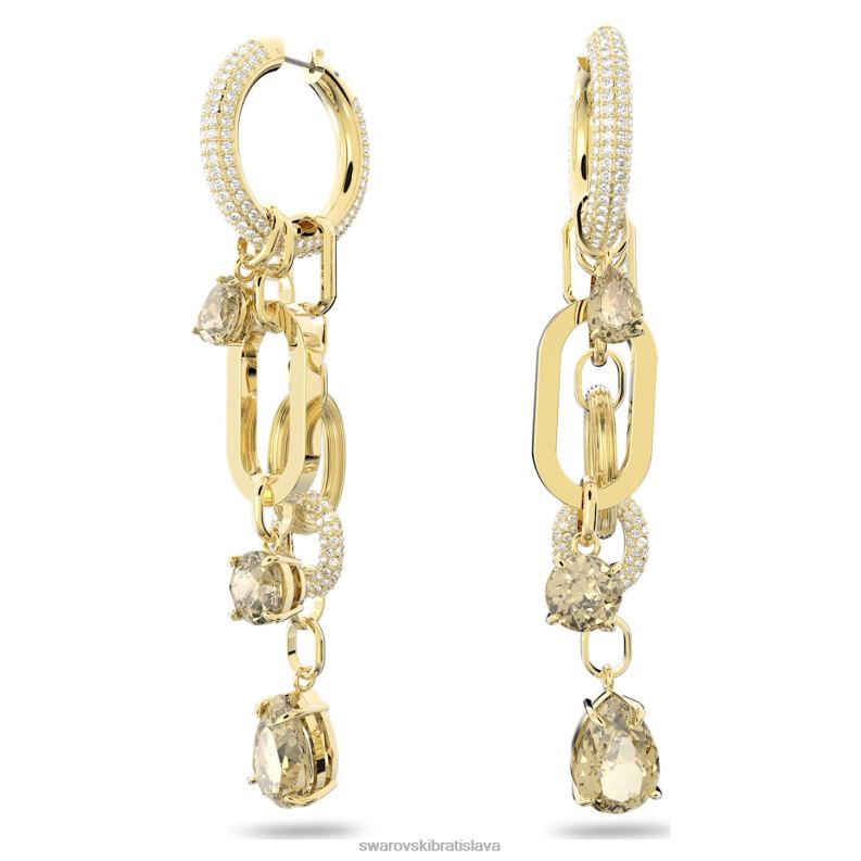 imberove_visiace_nausnice_hneda_pozlatena_b8znt861_swarovski_sperky.jpg Imberové visiace náušnice hnedá, pozlátená B8ZNT861 Swarovski šperky - Image 1