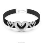 jeden choker srdce (3), biele, rhodiované B8ZNT352 Swarovski šperky