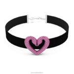 jeden choker srdce, ružové, rhodiované B8ZNT357 Swarovski šperky