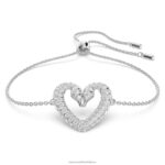 jeden náramok srdce, biele, rhodiované B8ZNT512 Swarovski šperky