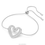 jeden náramok srdce, biele, rhodiované B8ZNT512 Swarovski šperky - Image 3