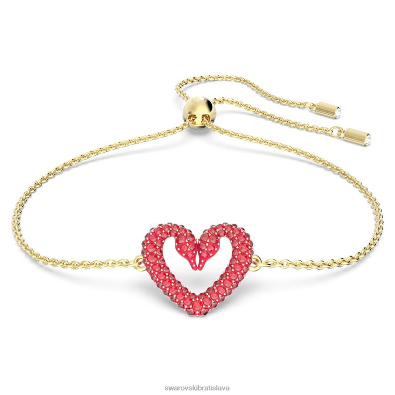 jeden_naramok_srdce_cervene_pozlatene_b8znt532_swarovski_sperky.jpg jeden náramok srdce, červené, pozlátené B8ZNT532 Swarovski šperky - Image 1