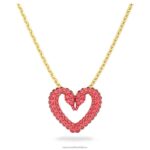 jeden prívesok dlažba, srdce, červená, pozlátená B8ZNT293 Swarovski šperky
