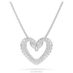 jeden prívesok srdce, biele, rhodiované B8ZNT241 Swarovski šperky