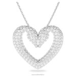 jeden prívesok srdce, biele, rhodiované B8ZNT259 Swarovski šperky