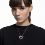 jeden prívesok srdce, ružové, rhodiované B8ZNT283 Swarovski šperky - Image 2