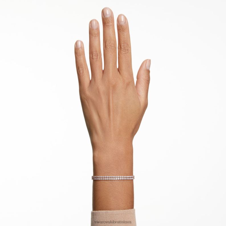 jemný náramok okrúhly výbrus, biely, pozlátený ružovým zlatom B8ZNT475 Swarovski šperky - Image 2