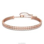 jemný náramok okrúhly výbrus, biely, pozlátený ružovým zlatom B8ZNT475 Swarovski šperky