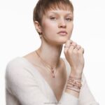 jemný náramok okrúhly výbrus, biely, pozlátený ružovým zlatom B8ZNT475 Swarovski šperky - Image 6