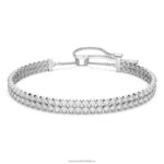 jemný náramok okrúhly výbrus, biely, rhodiovaný B8ZNT474 Swarovski šperky