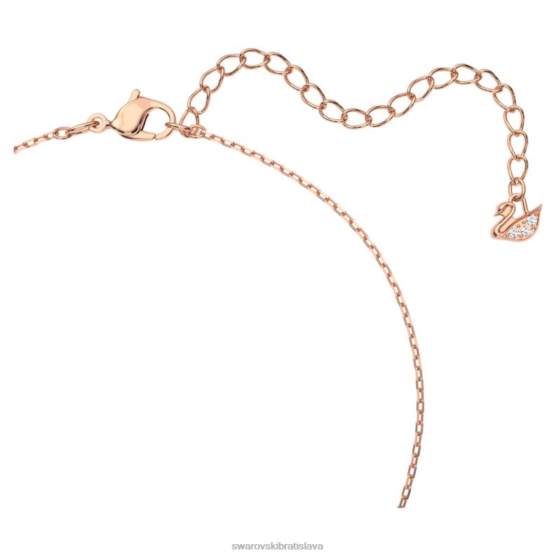 kamenný náhrdelník prepletené kruhy, biele, pozlátené ružovým zlatom B8ZNT18 Swarovski šperky - Image 3