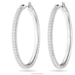 kamienkové kruhové náušnice dlažba, biela, rhodiovaná B8ZNT871 Swarovski šperky - Image 4
