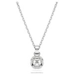 kamienkový prívesok hranatý výbrus apríl, biely, rhodiovaný B8ZNT192 Swarovski šperky - Image 4