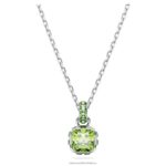 kamienkový prívesok hranatý výbrus august, zelená, rhodiovaná B8ZNT202 Swarovski šperky