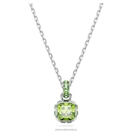 kamienkový prívesok hranatý výbrus august, zelená, rhodiovaná B8ZNT202 Swarovski šperky