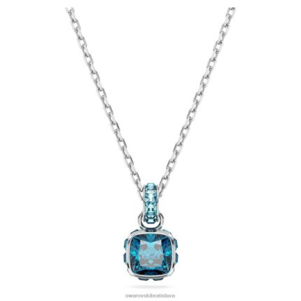 kamienkový prívesok hranatý výbrus decembrový, modrý, rhodiovaný B8ZNT195 Swarovski šperky