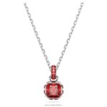 kamienkový prívesok hranatý výbrus júlová, červená, rhodiovaná B8ZNT200 Swarovski šperky