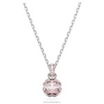kamienkový prívesok hranatý výbrus júnové, ružové, rhodiované B8ZNT167 Swarovski šperky