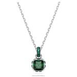 kamienkový prívesok hranatý výbrus májová, zelená, rhodiovaná B8ZNT172 Swarovski šperky