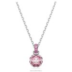 kamienkový prívesok hranatý výbrus október, ružová, rhodiovaná B8ZNT196 Swarovski šperky