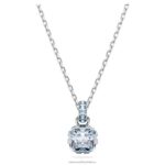 kamienkový prívesok hranatý výbrus pochodové, modré, rhodiované B8ZNT191 Swarovski šperky
