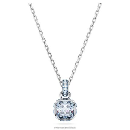 kamienkový prívesok hranatý výbrus pochodové, modré, rhodiované B8ZNT191 Swarovski šperky