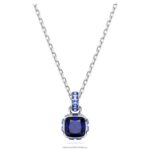 kamienkový prívesok hranatý výbrus september, modrá, rhodiovaná B8ZNT203 Swarovski šperky
