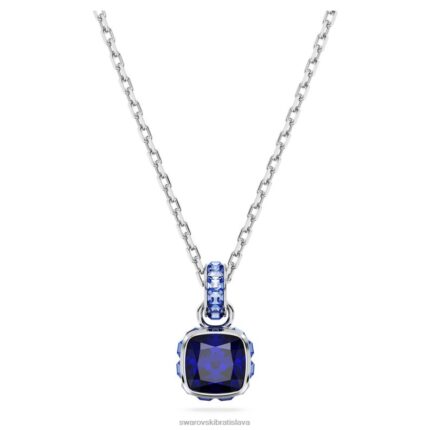 kamienkový prívesok hranatý výbrus september, modrá, rhodiovaná B8ZNT203 Swarovski šperky