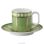 kávová šálka signum s podšálkou porcelán, zelená B8ZNT1729 Swarovski dekorácie